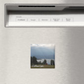 Montana Flathead Lake Shore Red Barn Trees Magneet (Insitu (Vaatwasser))