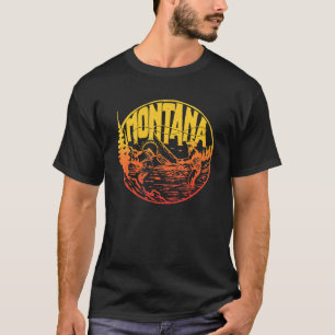 Montana  Fly Fishing Retro Trout Stream out T-shirt