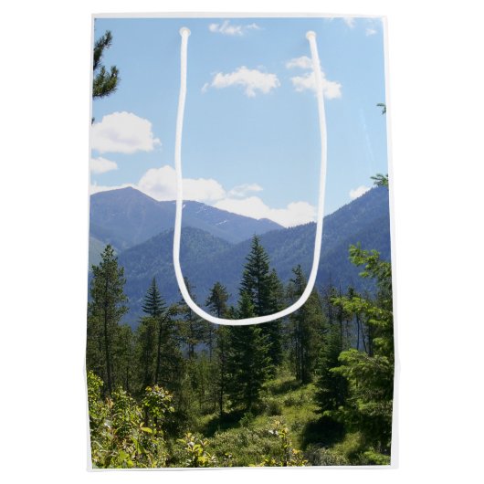 Montana Forest and Mountains Scenic View Medium Cadeauzakje (Achterkant)
