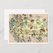 Montana Funny Map Briefkaart (Voorkant / Achterkant)