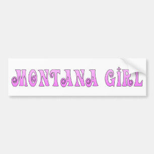 Montana Girl Roze Bumpersticker