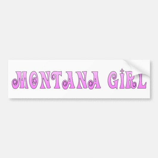 Montana Girl Roze Bumpersticker (Voorkant)