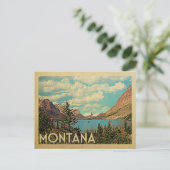 Montana Glacier Park Briefkaart Vintage Travel (Staand voorkant)