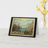 Montana Glacier Park Vintage Travel Kaart (Gele Bloem)
