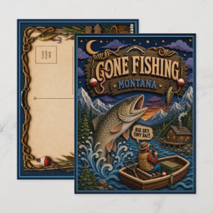 Montana Gone Fishing Bull Trout Briefkaart