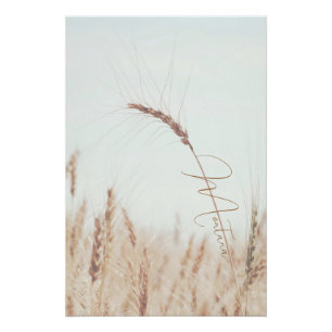 Montana Gouden Tarwe Hoofd Blauwe Hemel Perfect Poster