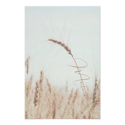 Montana Gouden Tarwe Hoofd Blauwe Hemel Perfect Poster (Voorkant)