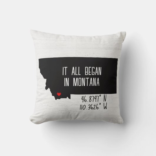 Montana GPS-coördinaten met hart Kussen (Voorkant)