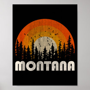 Montana - grappige natuur vintage wandelen 60s 70s poster