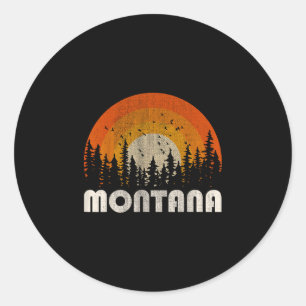 Montana - grappige natuur vintage wandelen 60s 70s ronde sticker