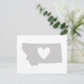 Montana Gray Map Shape Heart Cutout Montanan Love Briefkaart (Staand voorkant)