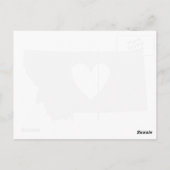 Montana Gray Map Shape Heart Cutout Montanan Love Briefkaart (Achterkant)