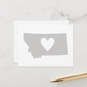 Montana Gray Map Shape Heart Cutout Montanan Love Briefkaart