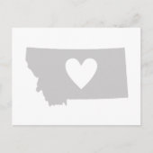 Montana Gray Map Shape Heart Cutout Montanan Love Briefkaart (Voorkant)