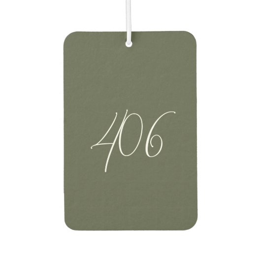 Montana Green met witte netnummer luchtverfrisser (Voorkant)