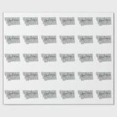 Montana -  grijze typografische tekst cadeaupapier (Vlak)