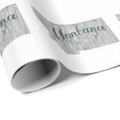 Montana -  grijze typografische tekst cadeaupapier (Rol Hoek)