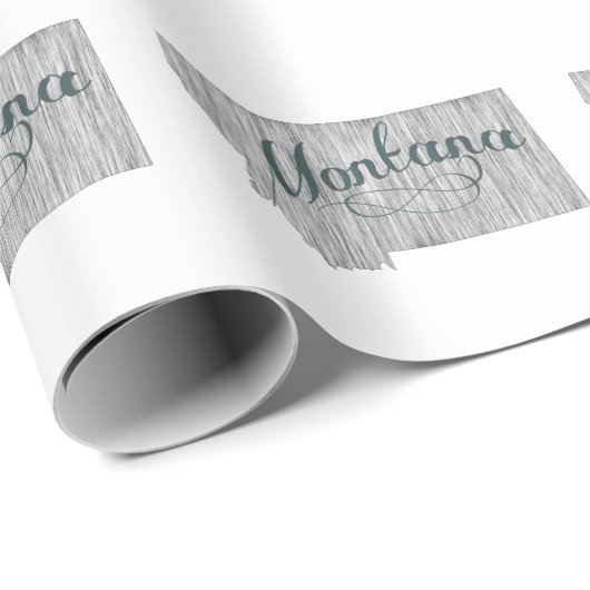 Montana -  grijze typografische tekst cadeaupapier (Rol Hoek)