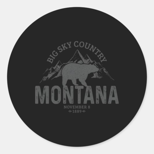 Montana Grizzly Beer Camg Wandelen Ronde Sticker (Voorkant)