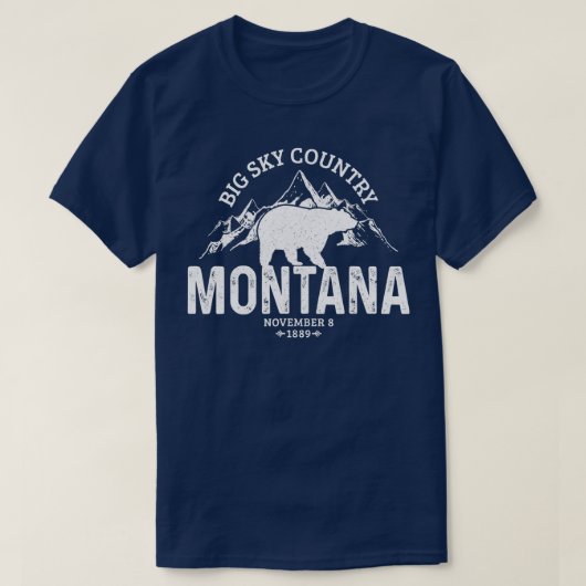 Montana Grizzly Beer Camping Hiking Souven T-shirt (Design voorkant)