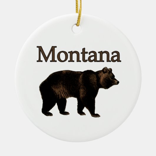 Montana Grizzly Beer Keramisch Ornament (Voorkant)