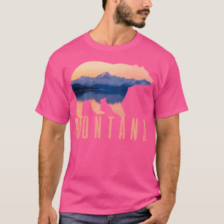 Montana Grizzly Beer Meer Kamperen Wandelen Souven T-shirt