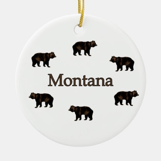 Montana Grizzly Beren Keramisch Ornament (Voorkant)