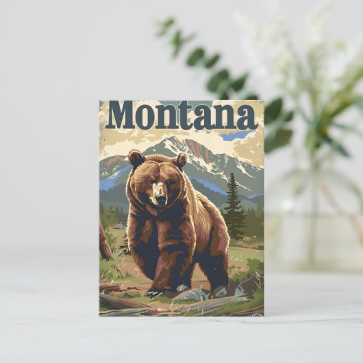 Montana Grizzly  Briefkaart (Staand voorkant)