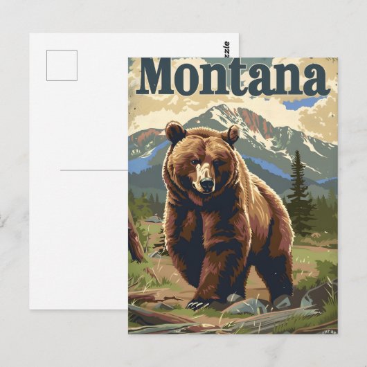Montana Grizzly  Briefkaart (Voorkant / Achterkant)