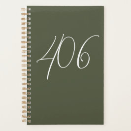 Montana groen met witte gebiedscode planner