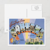 Montana-groetings uit de Verenigde Staten Briefkaart (Voorkant / Achterkant)