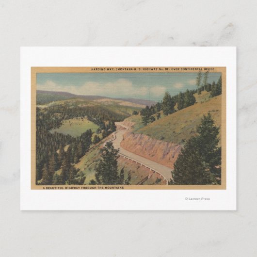 Montana - Harding Way (Hwy No. 10) Briefkaart (Voorkant)