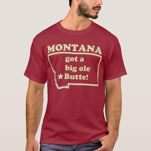 Montana heeft een ole (oude) Butte T-shirt (Voorkant)