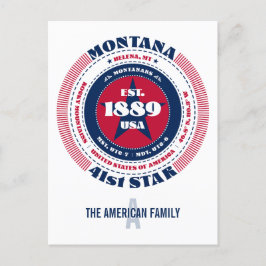 Montana, Helena, MT, Patriottisch, Monogram Briefkaart