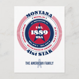 Montana, Helena, MT, Patriottisch, Monogram Briefkaart