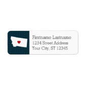 Montana Home State City Map - Aangepast hart Etiket (Voorkant)