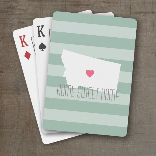 Montana Home State Love met Custom Heart Pokerkaarten