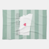 Montana Home State Love met Custom Heart Theedoek (Horizontaal)