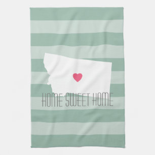 Montana Home State Love met Custom Heart Theedoek