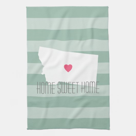 Montana Home State Love met Custom Heart Theedoek (Verticaal)