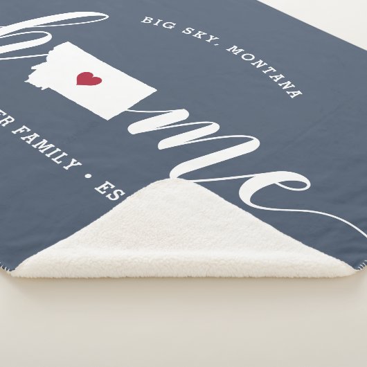 Montana Home State Personalized Sherpa Deken (3/4)