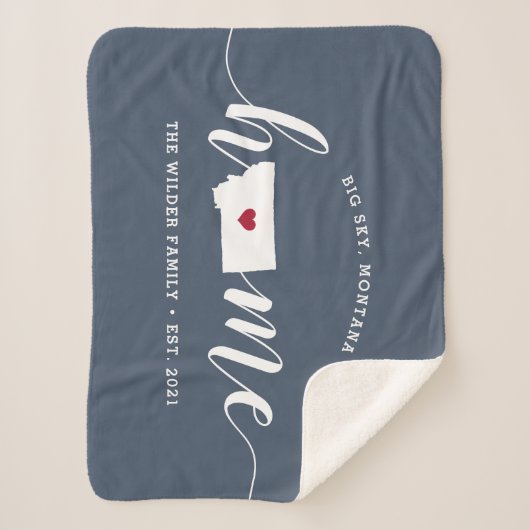 Montana Home State Personalized Sherpa Deken (Voorkant)