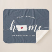Montana Home State Personalized Sherpa Deken (Voorkant (horizontaal))