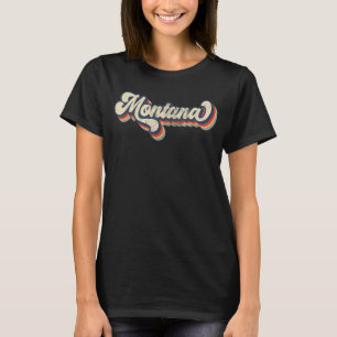 Montana Home State USA 70s Retro Distresse T-shirt