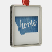 Montana Home Wood Grain Metalen Ornament (Rechts)