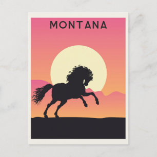 Montana Horse Mountain-reizen Briefkaart