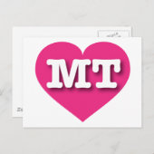 Montana Hot Pink Heart - Ik hou van MT Briefkaart (Voorkant / Achterkant)