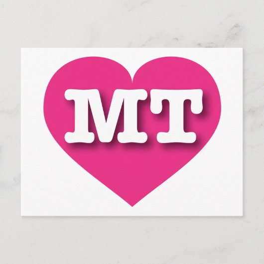 Montana Hot Pink Heart - Ik hou van MT Briefkaart (Voorkant)