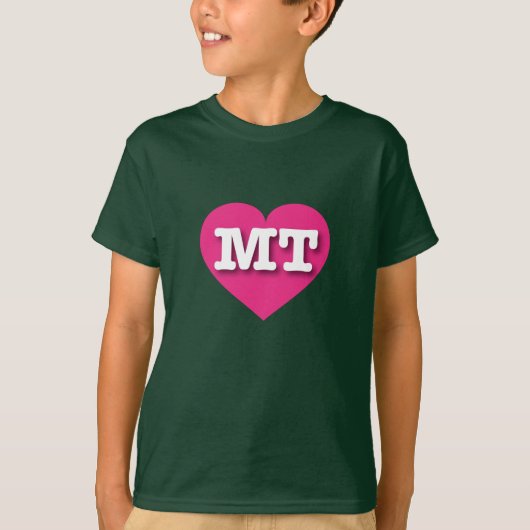 Montana Hot Pink Heart - Ik hou van MT T-shirt (Voorkant)