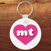 Montana hot roze hart - Ik hou van mt Sleutelhanger (Voorkant)
